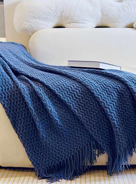 斯堪的纳维亚风格黄色波浪流苏毯绿色沙发毯覆盖毯无障碍豪华装饰