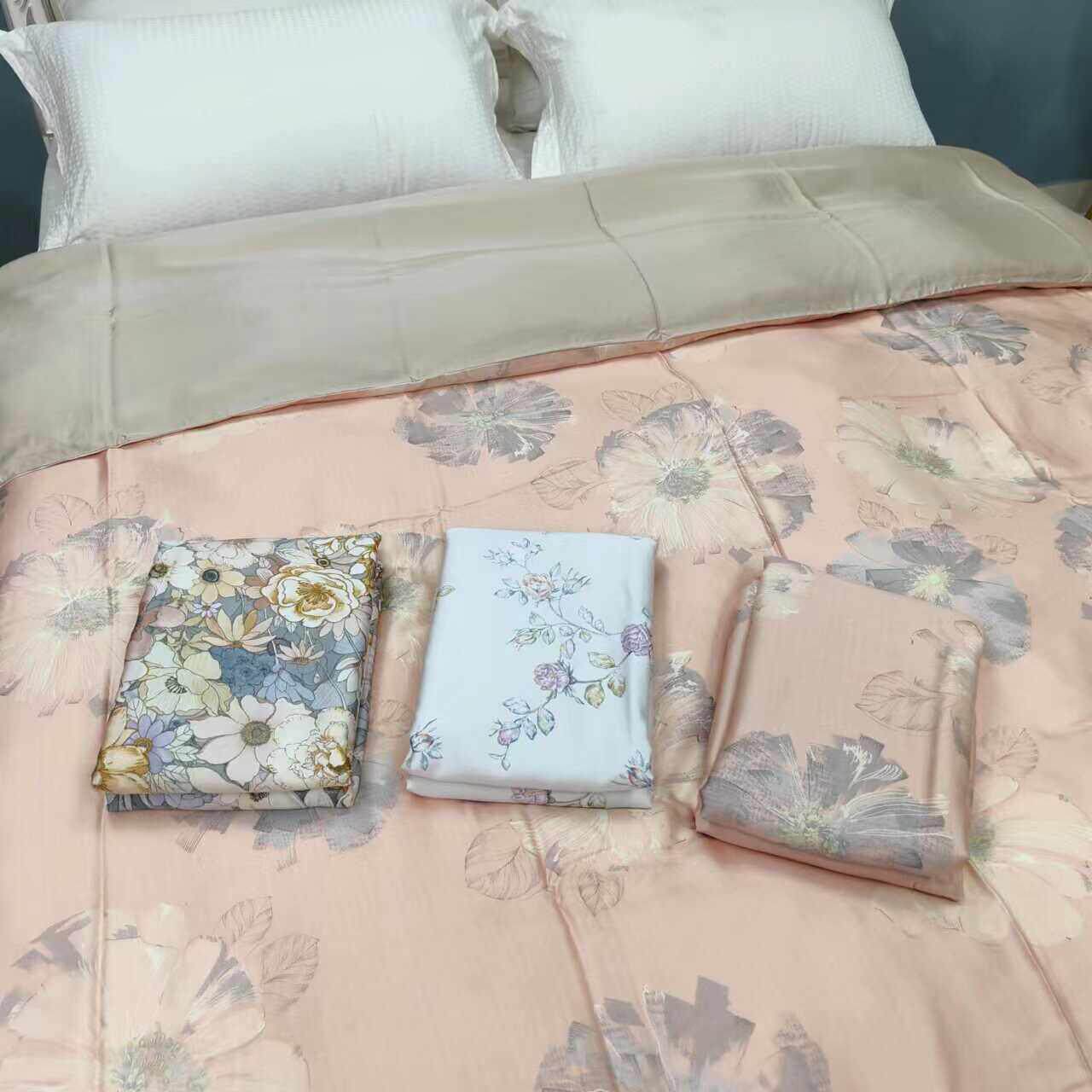 订单剩余 余面料加工60支兰精天丝印花单品被套200*230双人凉爽丝