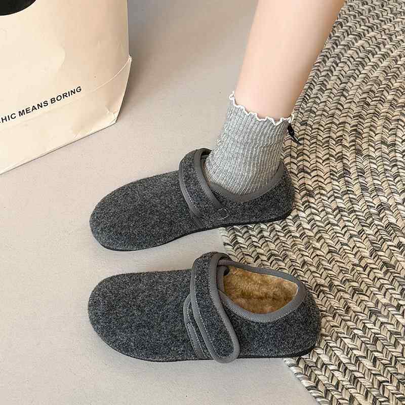 春秋加绒豆豆勃肯鞋女2026新款魔术贴毛呢单鞋保暖鞋低帮靴0113z,女鞋,勃肯鞋/软木鞋,淘宝优惠券,粉丝福利购,淘宝优惠卷