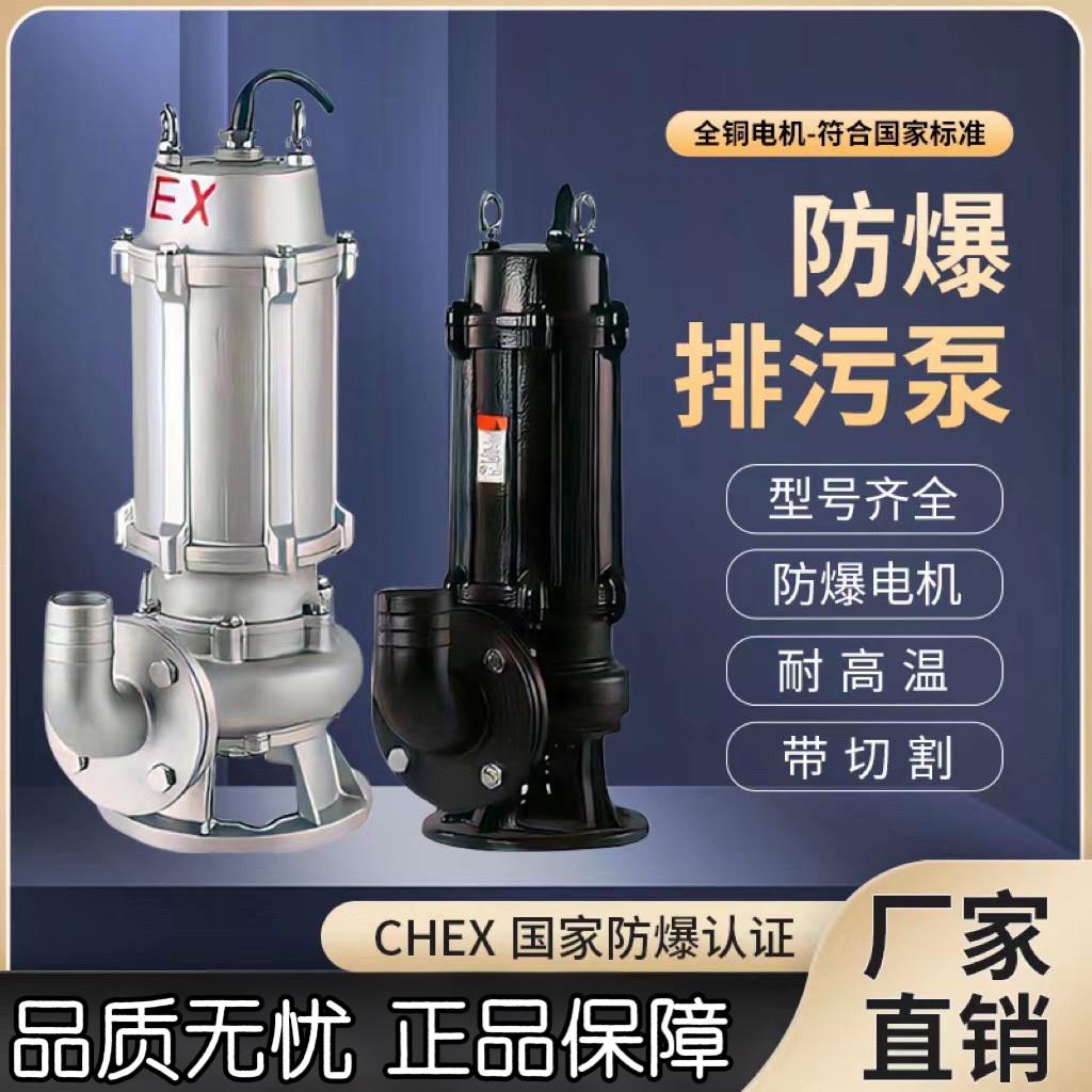 防爆排污泵不锈钢排污泵WQB防爆切割泵无堵塞防爆排污泵