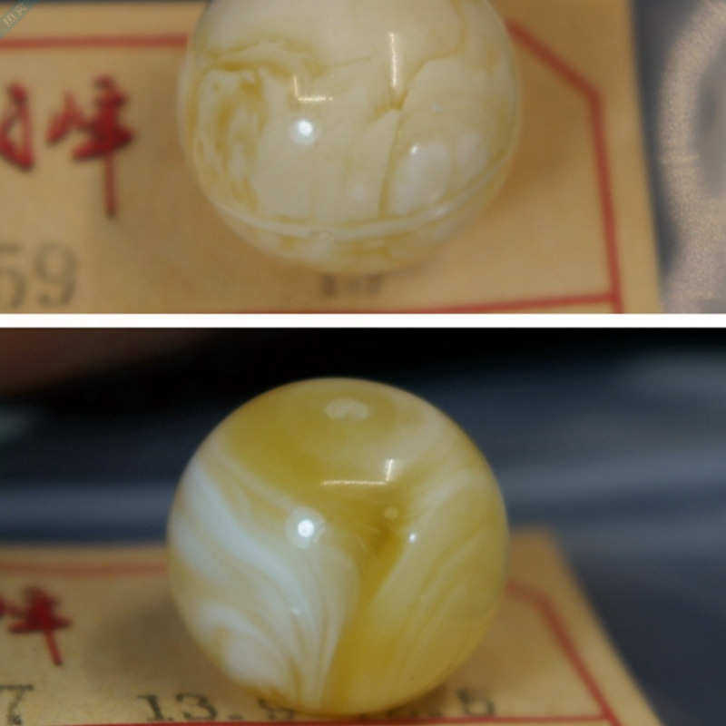配白花珠鸡黄枣核珠圆珠桶墩子油散妖蜜蜡珠型珠单天然珠琥珀老峰