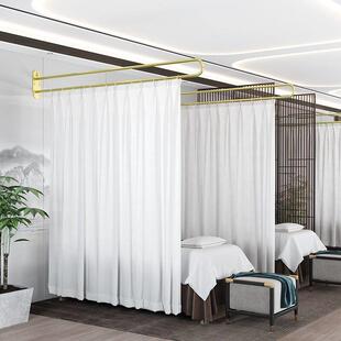 铁艺U型美容床隔断窗养生馆美容院窗帘杆理疗纱帘屏风窗帘支撑架