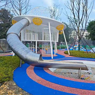 定制大型不锈钢滑梯造型户外游乐设备室外儿童乐园螺旋滑梯道厂家
