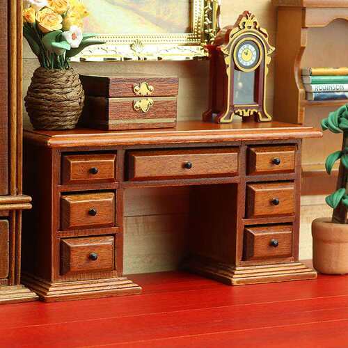 1:12dollhouse娃娃屋迷你家具微缩场景摆件食玩ob11写字台桌子