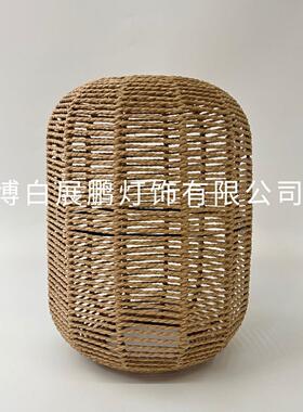餐厅卧室灯饰复古禅意民宿酒店茶室灯具藤编灯饰