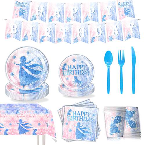 Elsa Princess Birthday Party Supplies 艾莎公主生日派对用品