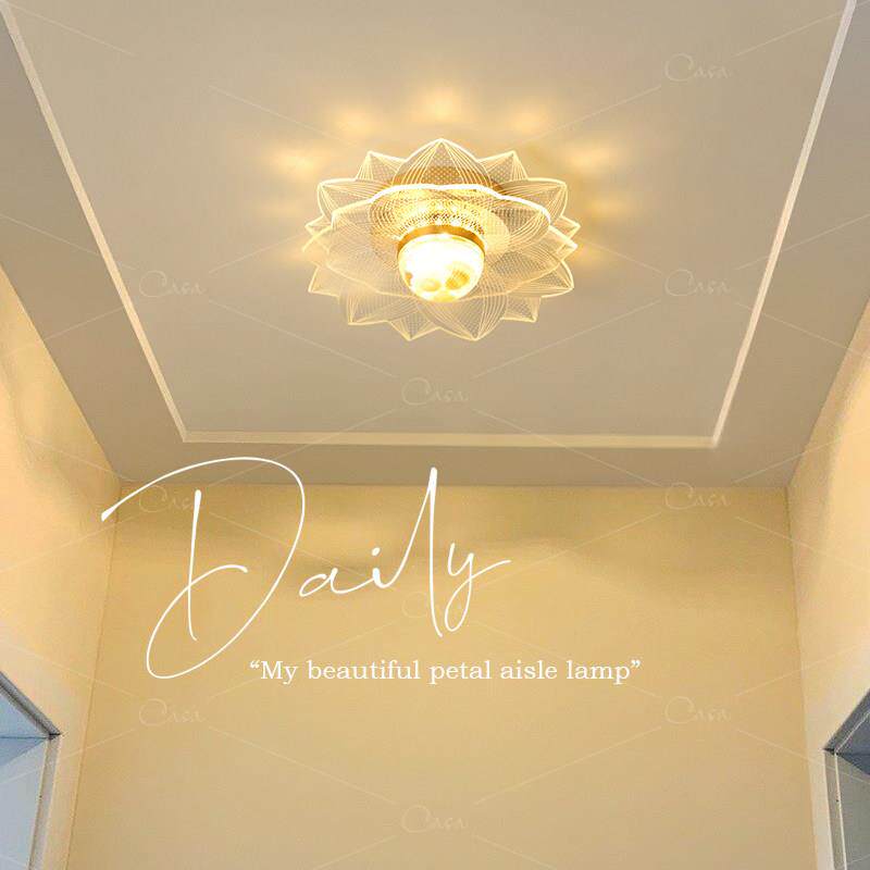 创意花朵走道吸顶灯北欧现代简约入户玄关创意阳台走廊灯具casagd