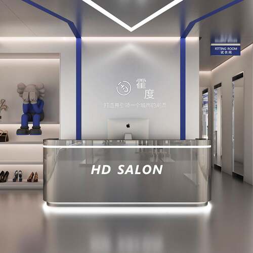 简约现代服装店收银柜台柜台女装店理髲店吧台桌舞蹈室不锈钢接待