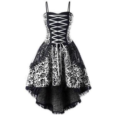 Halloween lace camisole dress万圣节欧美跨境覆古蕾丝吊带裙