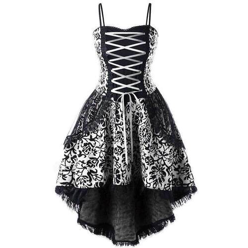 Halloween lace camisole dress万圣节欧美跨境覆古蕾丝吊带裙