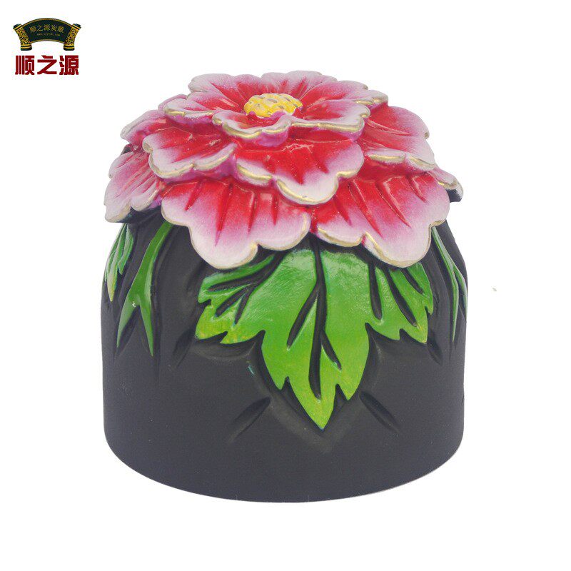 汽车显示屏摆件中控台车载芙蓉花活性炭雕汽车装饰品l除异味摆件