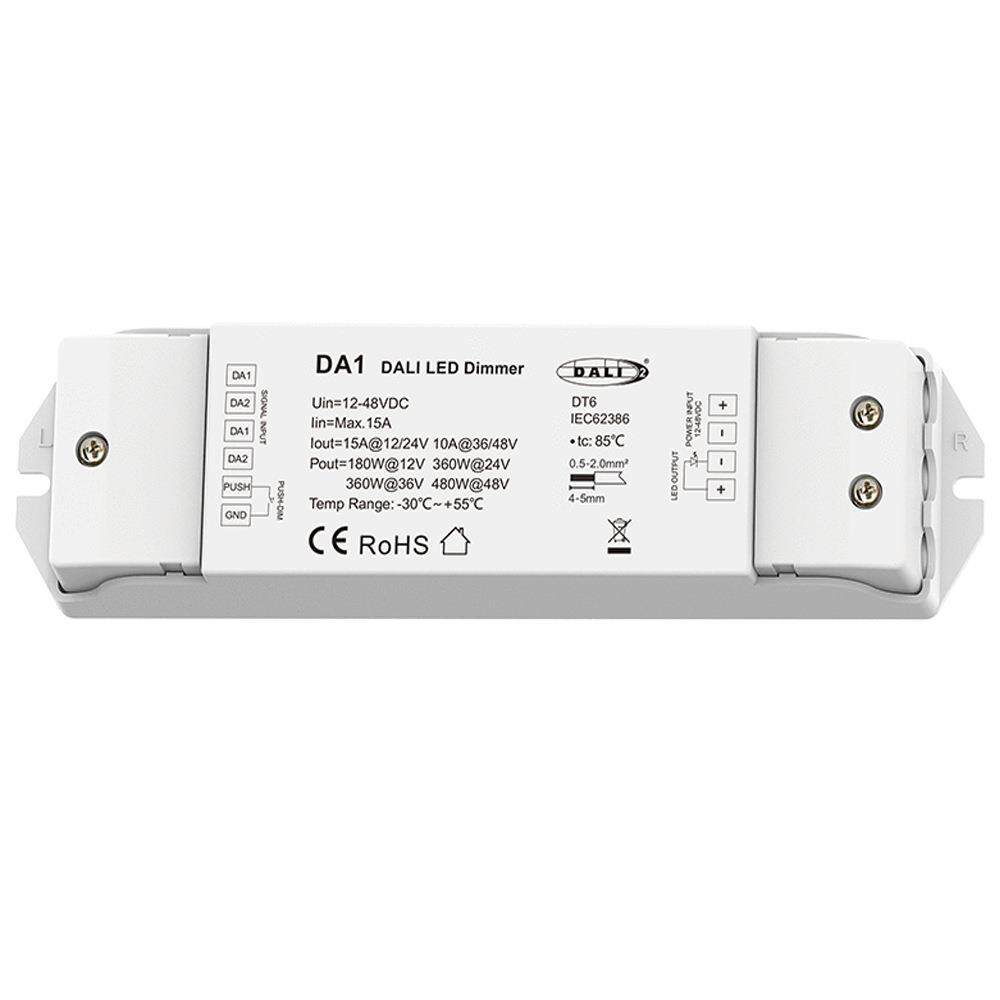 DA1单路恒压PUSH调光器DC12-48VDALI-2对数调光曲线数字调光