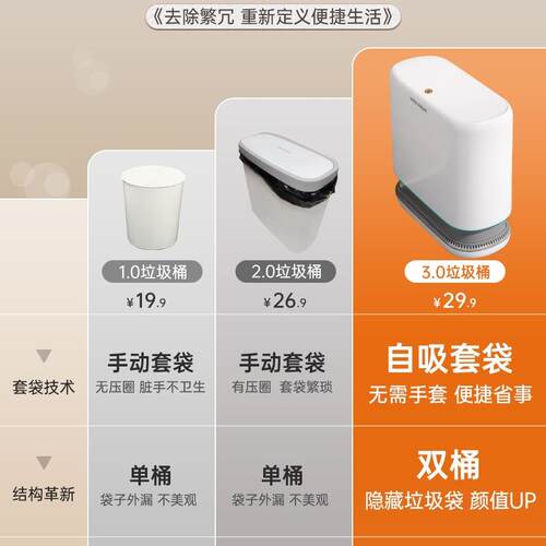 圾桶家用025新款卫间厕垃所大容量高颜F978TSH6值客厅2生厨房窄厕