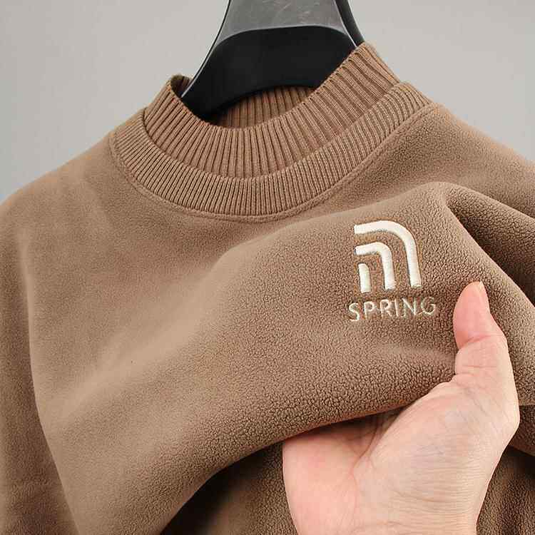 MAROLIO~品质wu敌！奥粒绒男卫衣加绒加厚半高领秋冬保暖内搭上衣