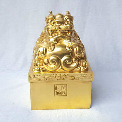 铜印章貔貅大印中式摆件黄铜工艺品合作共赢家居办公店铺定制刻字