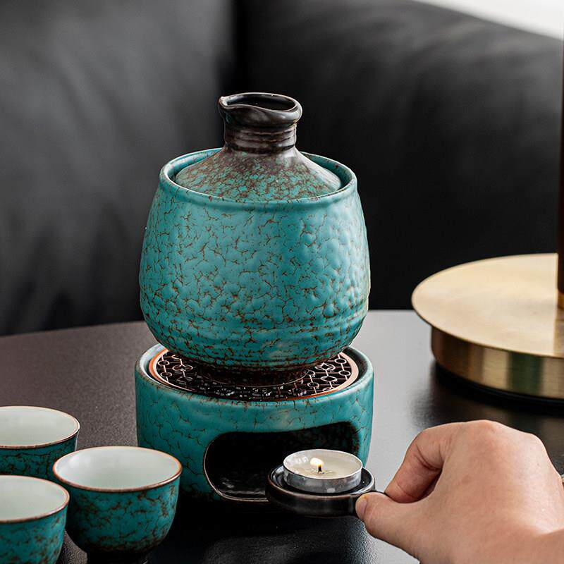 日式复古温酒器白酒黄酒温酒壶酒壶家用陶瓷酒杯套装煮热清酒酒具