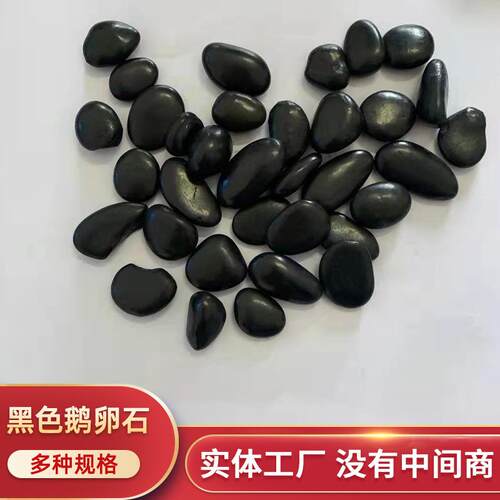 打磨抛光优良黑色鹅卵石 产地销售园林铺路花园造景雨花石
