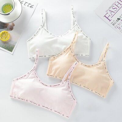 3PCS Young Girls First Training Bra Teenage Sport Puberty Gi