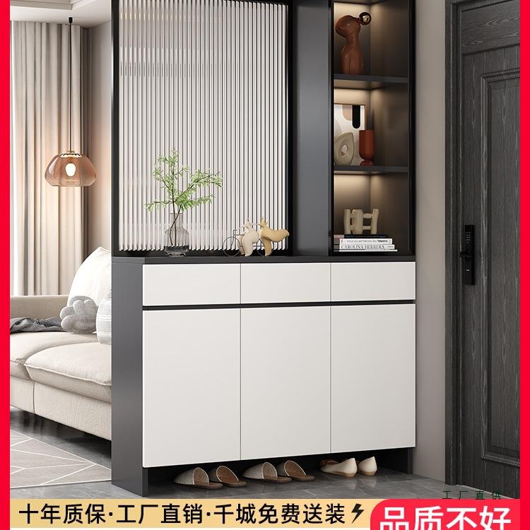 玄关柜入户正对门客厅屏风隔断柜2025新款进门鞋柜玻璃装饰门厅柜