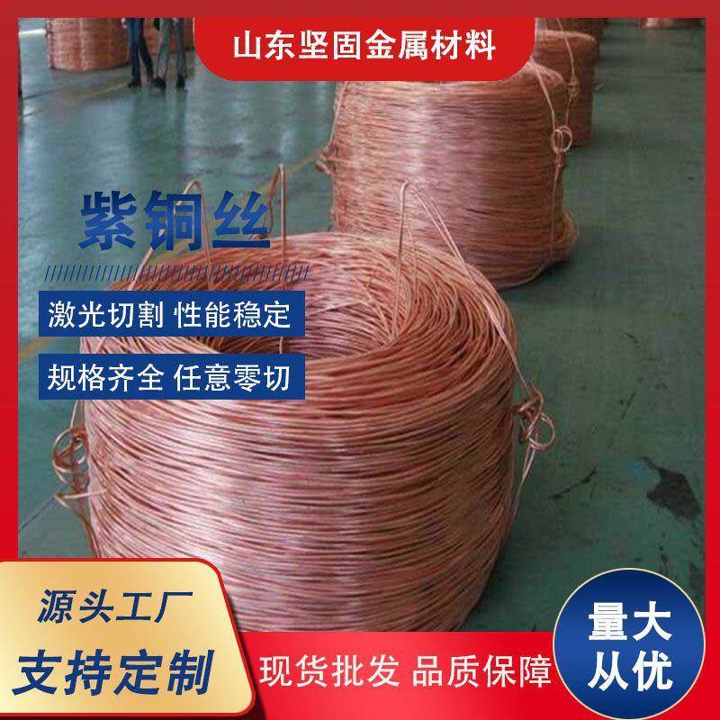 供应T2紫铜线无氧裸铜线绒花铜丝C1100光亮软硬态弹簧用T1紫铜线
