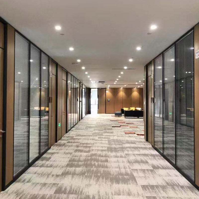 昆明办公室玻璃隔断墙高隔断双玻中空百叶钢化隔音墙铝合金隔断间