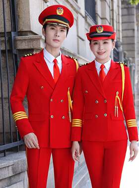 空姐制服航空职业学校校服铁乘务员酒店工装打军鼓职业套装