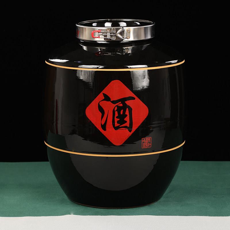 加厚土陶配密封不锈钢锁扣专用缸30斤50斤100斤150斤储存大酒坛子