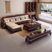 新中木式 乌金全实木沙物发组合冬夏两用高端客厅中贵国风CUX储转
