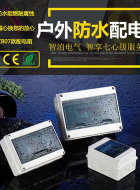 户外HT-24WAYS回路配电箱家用塑料明装布线箱透明盖空气开关盒