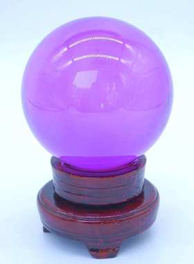 批发水晶工艺品110mm黄色紫色粉色红水晶球家居装饰品办公桌摆件