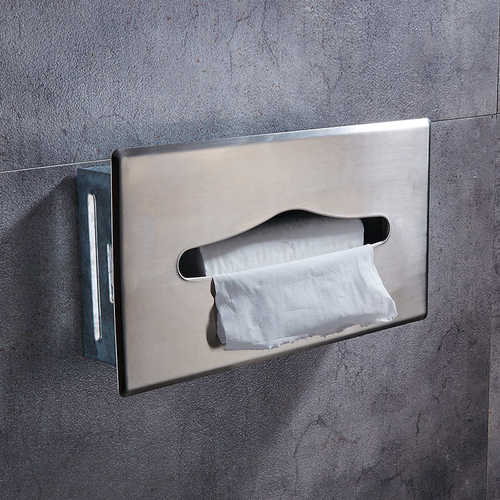 入墙安装嵌入式厕所厕纸盒 不锈钢暗藏卫生间纸巾盒架暗装手纸盒