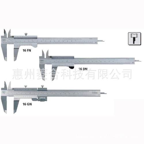 德国m上acral16FN锁紧不锈钢150mm淬火铬游标卡镀尺