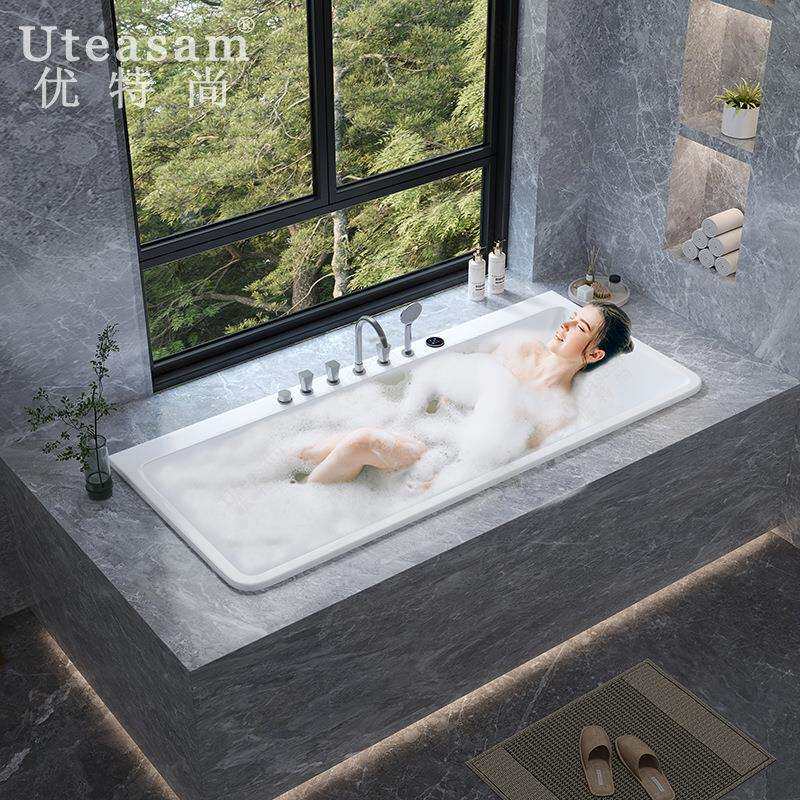 嵌入式亚克力浴缸现代简约成人家用酒店民宿网红冲浪按摩泡泡浴盆