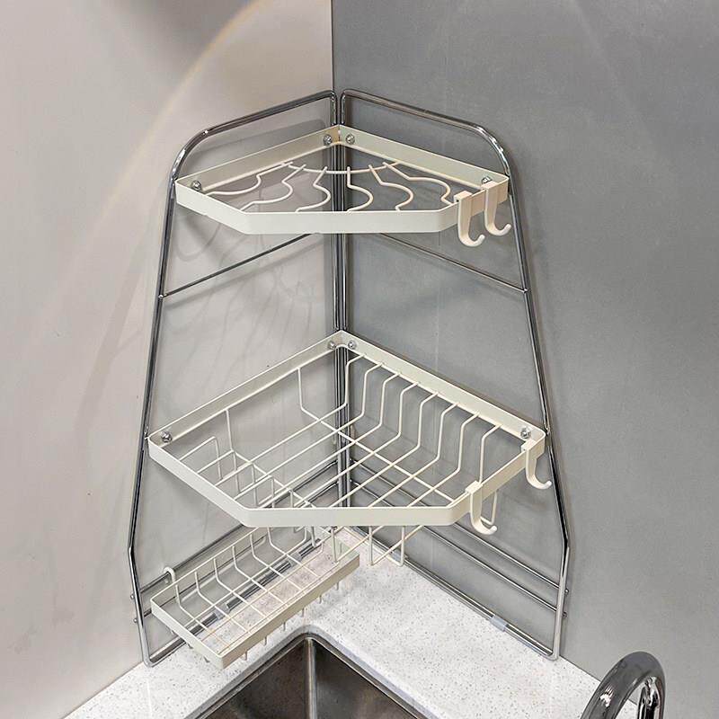 厨房拐角碗筷置物架加厚稳固水槽三角架碗架窗台放餐具盘子沥水架