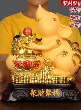 高档老鼠电摆件财源滚滚财十二生招鼠创意客厅视柜办公室酒肖柜装