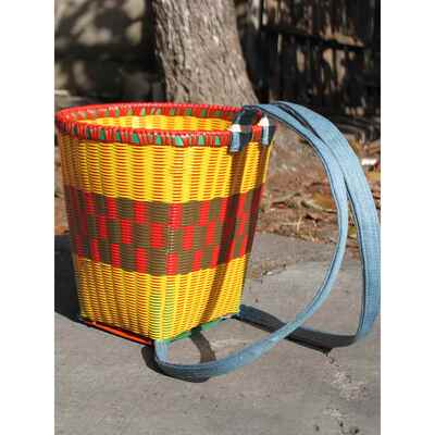 背篓家用买菜农用特大号背筐塑料编制收纳背篼手工藤编篮子背箩筐