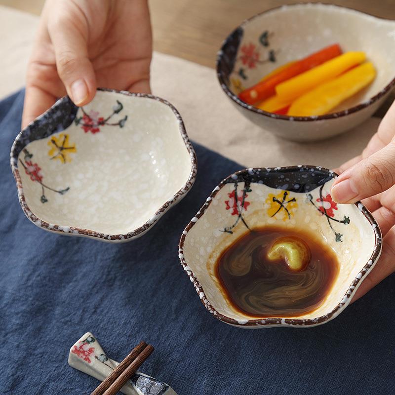5英寸陶瓷方形调味碟多用碗火锅蘸料小碟子酱料碗吃碟商用方饭碗
