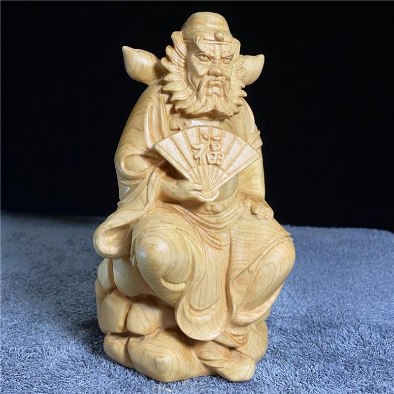 崖柏CUF黄木雕神刻天师钟馗像摆件人物实木男士杨装饰车摆件工艺