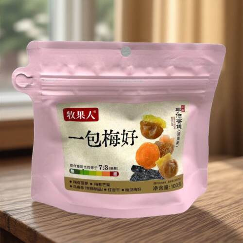 牧果人 一包梅好梅有菠萝芒果红杏干蜜饯话梅追剧休闲零食100g/袋