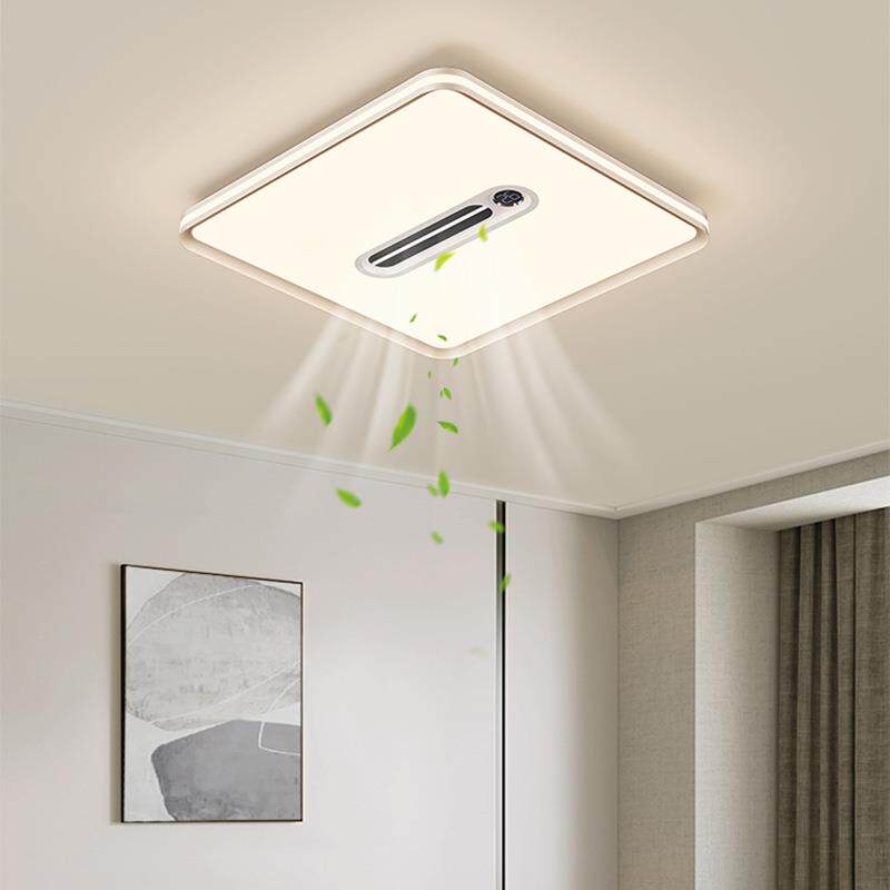 新款现代极简创意数显无叶家用风扇灯 中山负离子净化灯具风扇灯