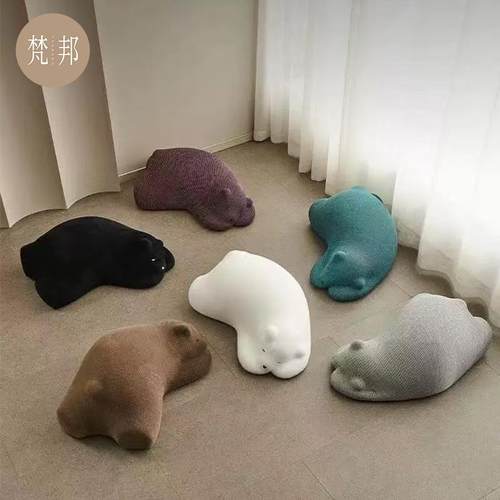 动物座椅卧室榻榻米靠枕落地懒人熊创意搭配布艺玩偶