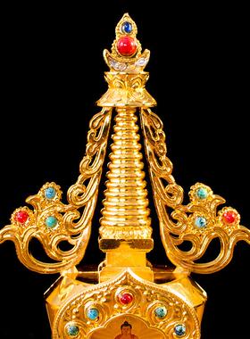 藏传锌铜合金舍利菩提塔八塔供奉30.8cm