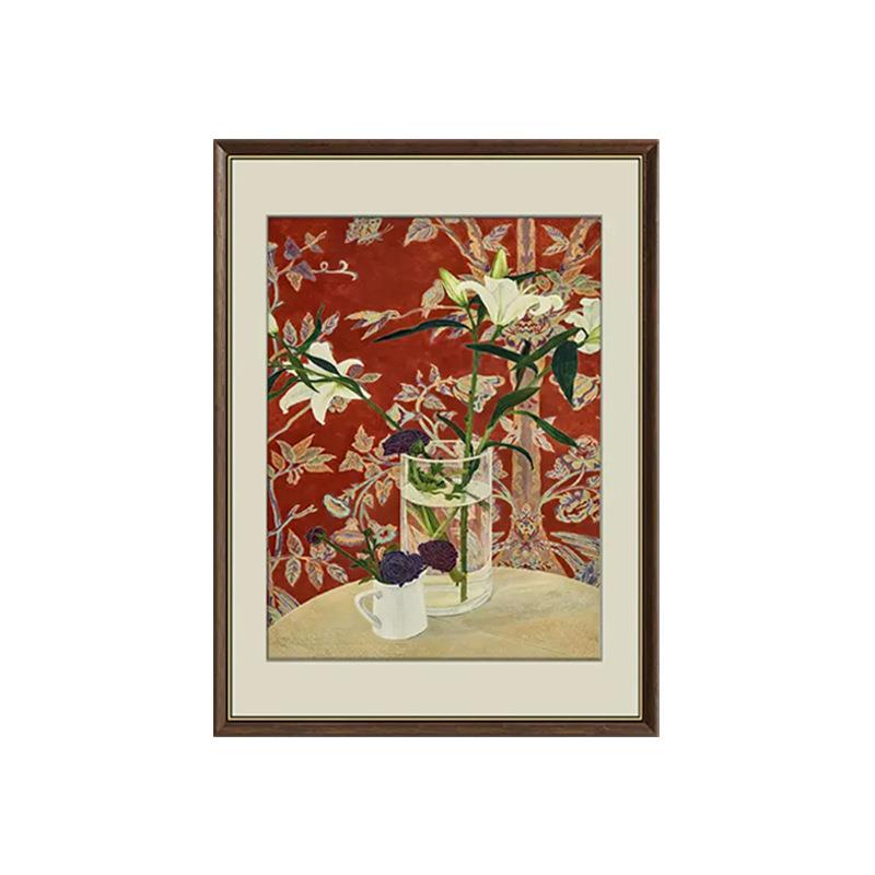 《餐边百合》轻法式客厅装饰画古典艺术餐厅挂画中古风卧室壁画