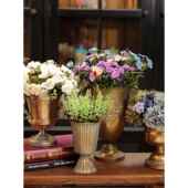 花器皿 欧式 古典高脚杯花器皿 覆古金旧铁花器皿