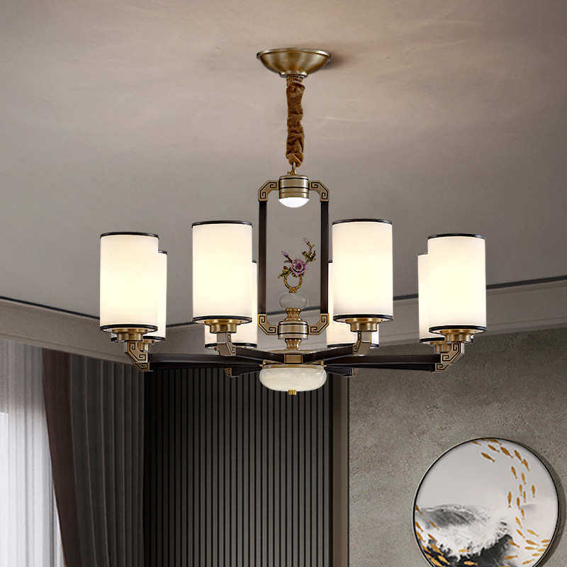 全铜新中式客厅吊灯现代简约玉石中国风大气餐厅灯2024年新款灯具,家装灯饰光源,客厅吊灯,淘宝优惠券,粉丝福利购,淘宝优惠卷