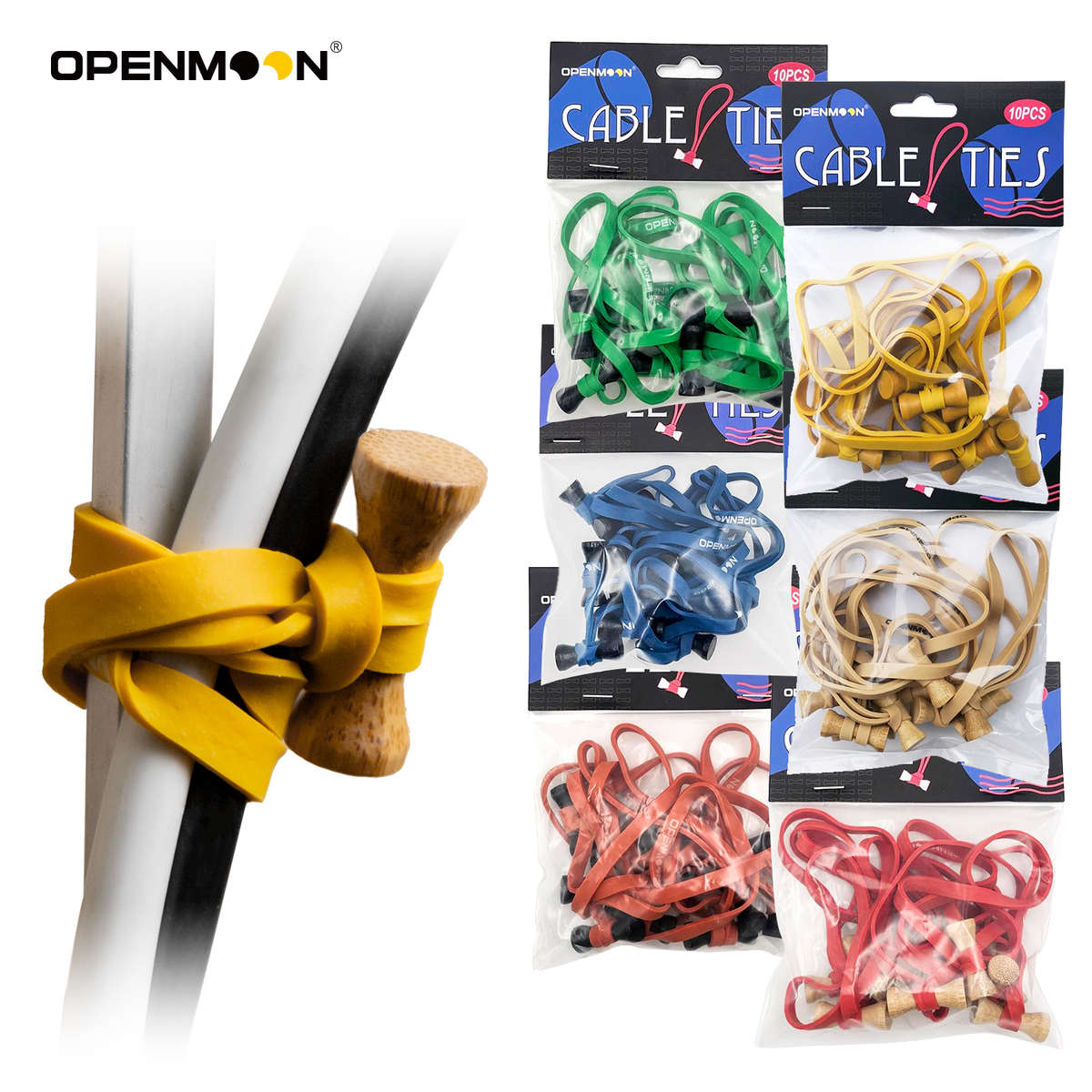 OPENMOON橡胶捆线绳 捆绑绳耐磨可松束线带皮筋绑带 弹力捆扎绳