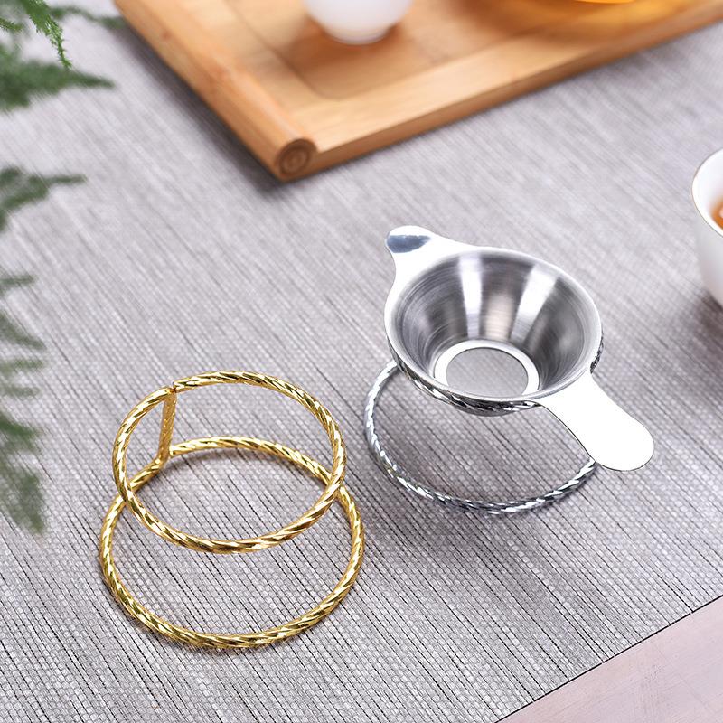 加厚不锈钢茶漏托架易泡架弹簧架滤网架日式功夫茶具配件茶道