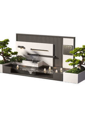 庭院花园不锈钢流水背景墙户外水池屏风隔断摆件阳台花箱喷泉瀑布