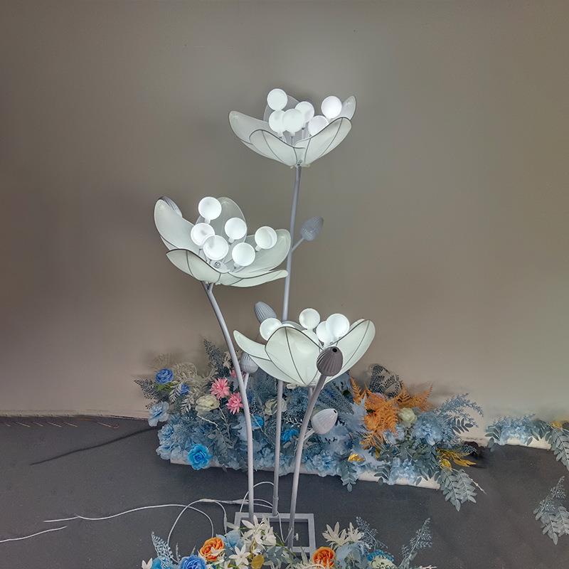 婚新款3头茶RSG花路引舞台摆布件弹体力暖灯白灯庆主活动装饰品