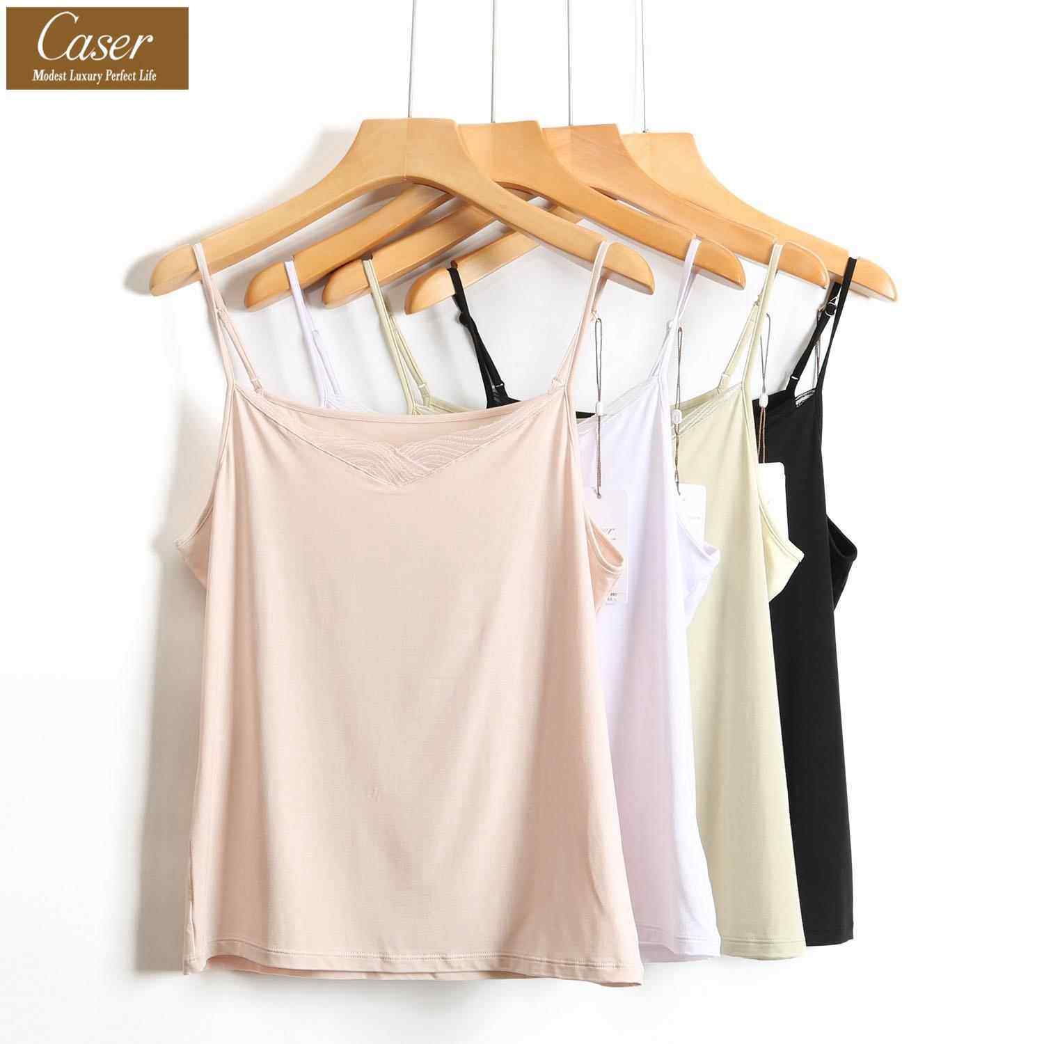 凯撒caser女士春夏优可丝吊带背心蕾丝修身显瘦美背内搭打底上衣